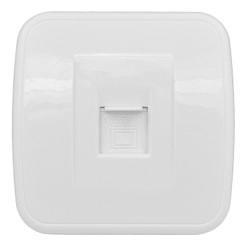 Минск Розетка RJ-45 1-местная, ОП  1А, 120В, белая EKF Basic в Иркутске