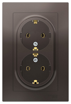 Розетка двойная AtlasDesign SE с заземлением мокко в сборе в Иркутске