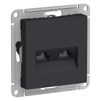 Розетка двойная компьютерная AtlasDesign SE RJ45+RJ45 карбон в Иркутске