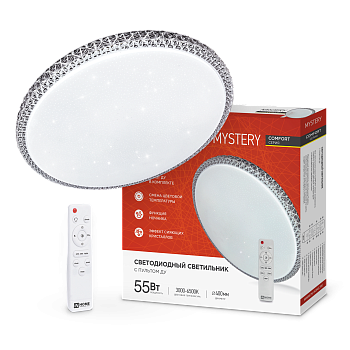 Светильник светодиодный COMFORT MYSTERY 55Вт 230В 3000-6500K 4400Лм 395x65мм с пультом ДУ IN HOME в Иркутске
