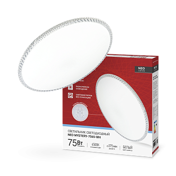 Светильник светодиодный NEO MYSTERY-7565-WH 75Вт 230В 6500K 6000Лм 375x58мм белый IN HOME в Иркутске