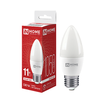 Лампа светодиодная LED-СВЕЧА-VC 11Вт 230В Е27 4000К 1050Лм IN HOME в Иркутске