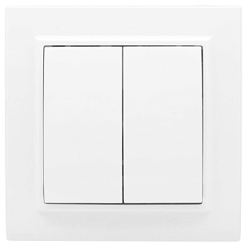 Выключатель 2-клавишный СП проходной 10А белый Минск EKF Basic в Иркутске